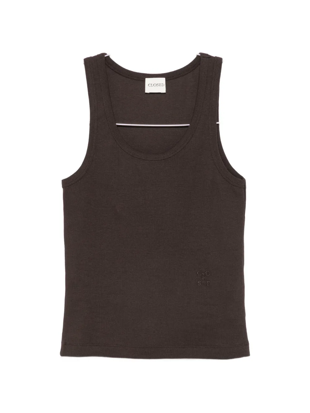 Closed ribbed-knit tank top - Marrone