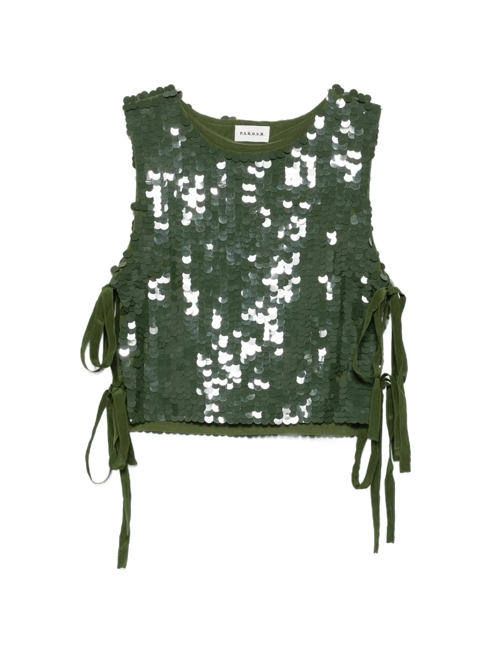 P.a.r.o.s.h Sequin-embellished Side-tie Top In Multi