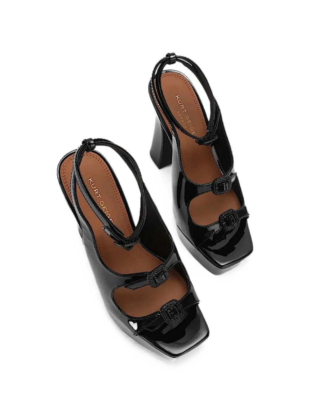 Kurt Geiger London 3-buckle platform heels Zwart