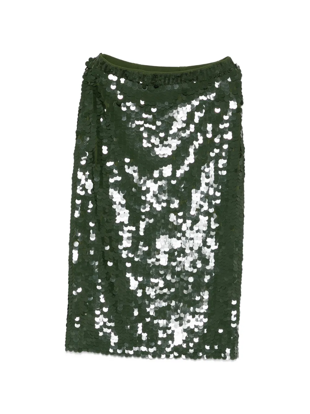 P.a.r.o.s.h Sequin-embellished Midi Skirt In Green
