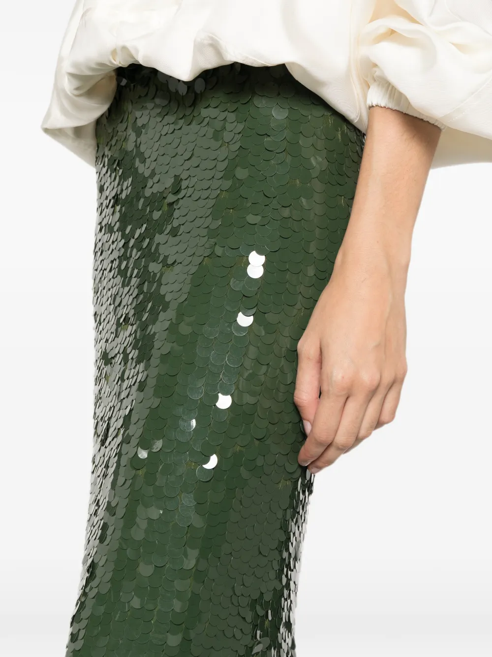 P.A.R.O.S.H. Midi-rok met pailletten Groen