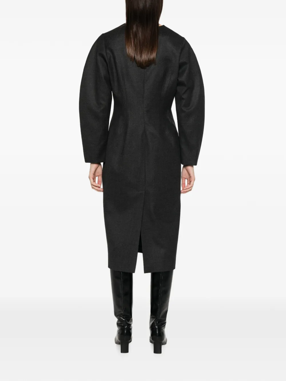 P.A.R.O.S.H. Maxi-jurk met ronde hals Grijs