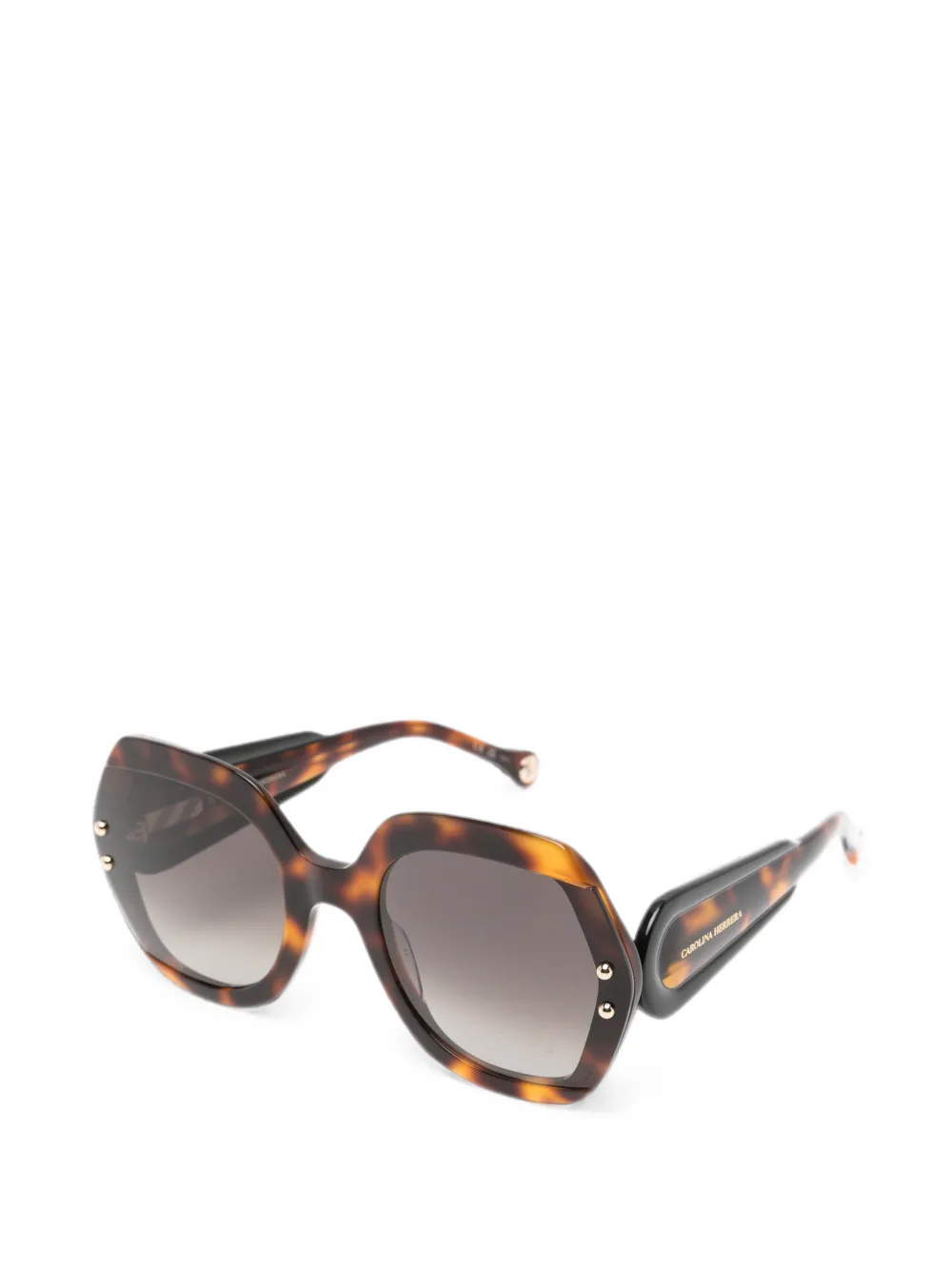 Carolina Herrera Oversized zonnebril met schildpadschild-effect Bruin