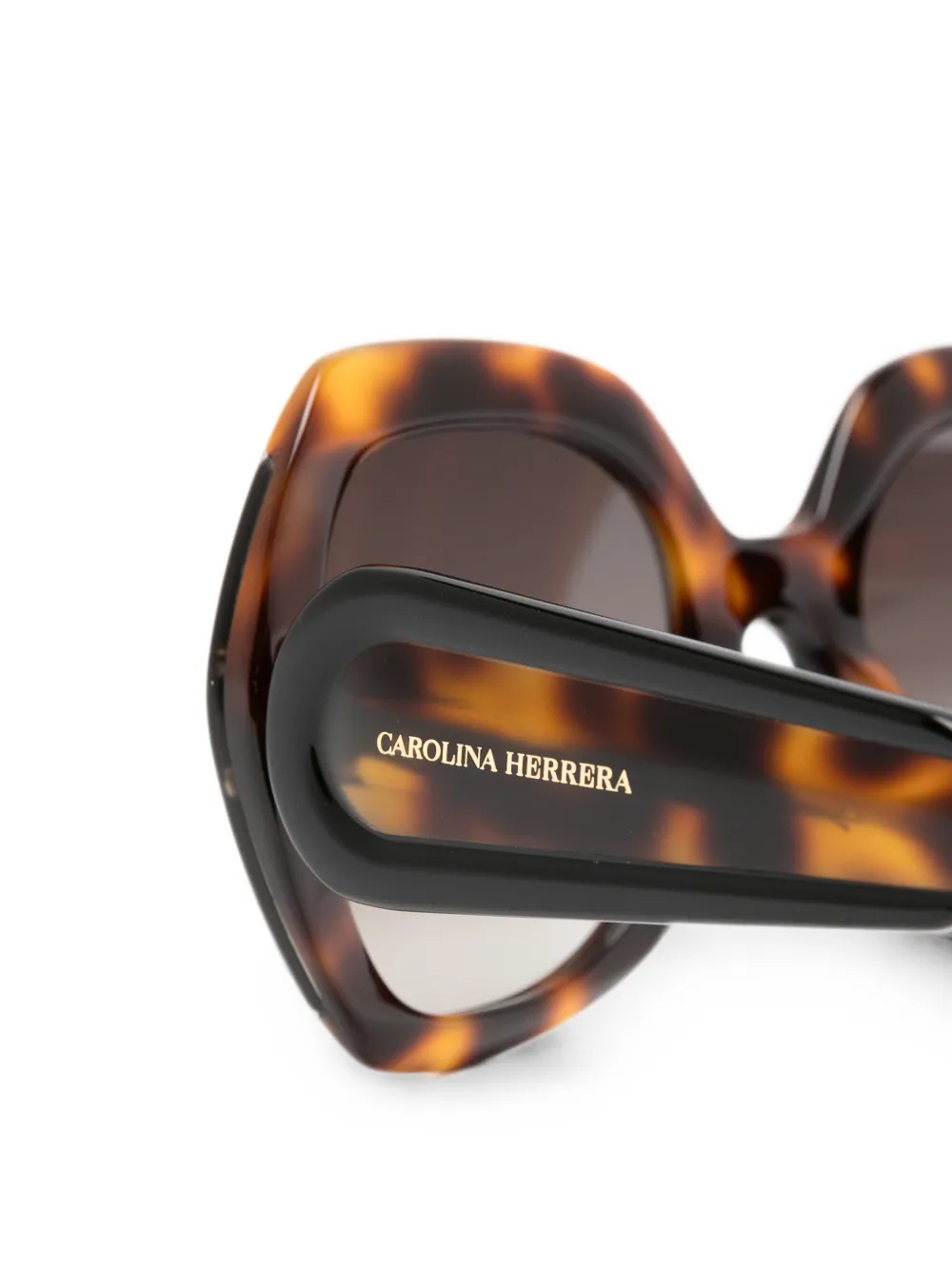 Carolina Herrera Oversized zonnebril met schildpadschild-effect Bruin