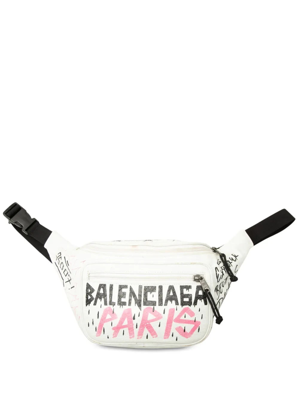 Balenciaga Pre-Owned 2019 Lambskin Graffiti Explorer belt bag - Weiß