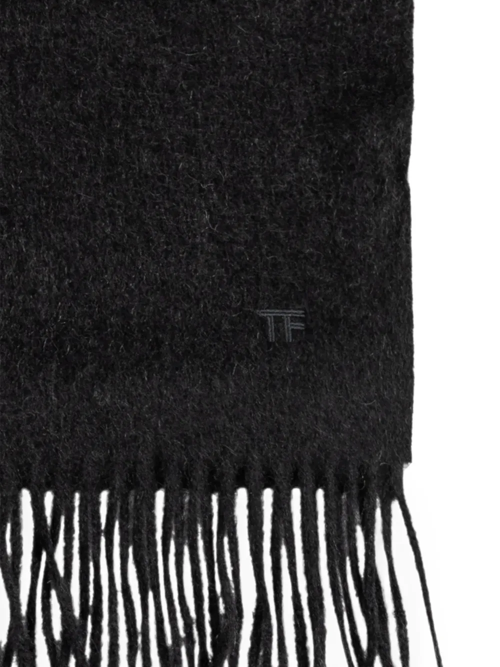TOM FORD fringed cashmere scarf Zwart