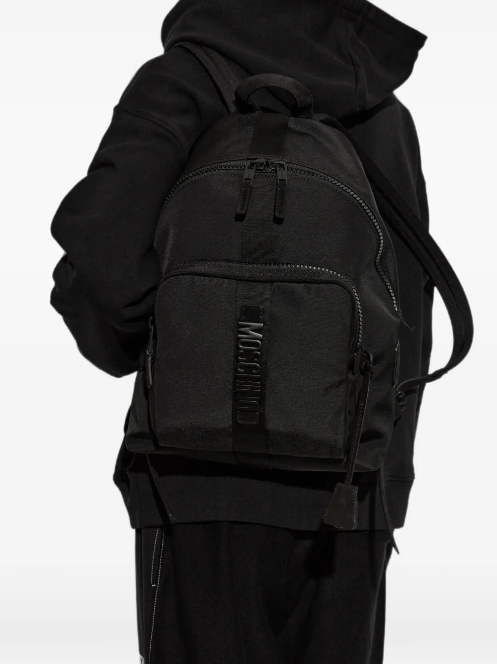 Moschino Rugzak met logo Zwart