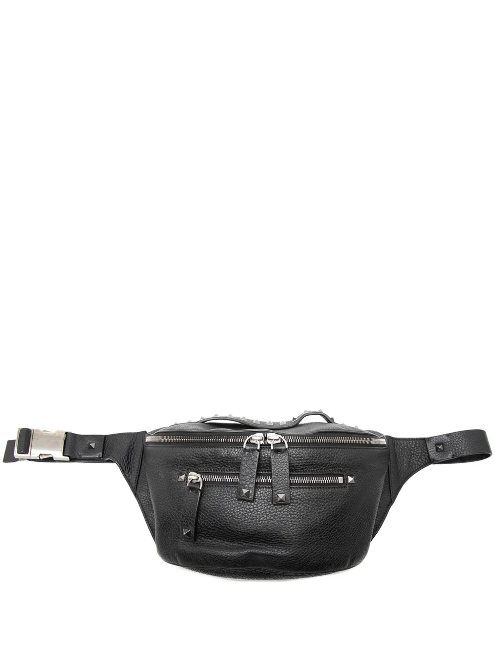 Valentino Garavani Pre-Owned 2018-2026 Pebbled Calfskin Rockstud belt bag - Black