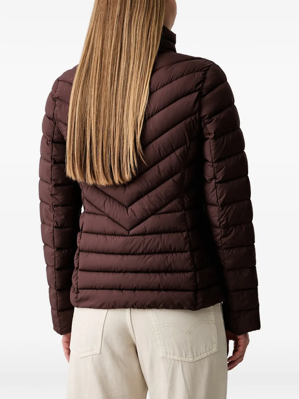 DKNY Gewatteerd jack met hoge hals Bruin
