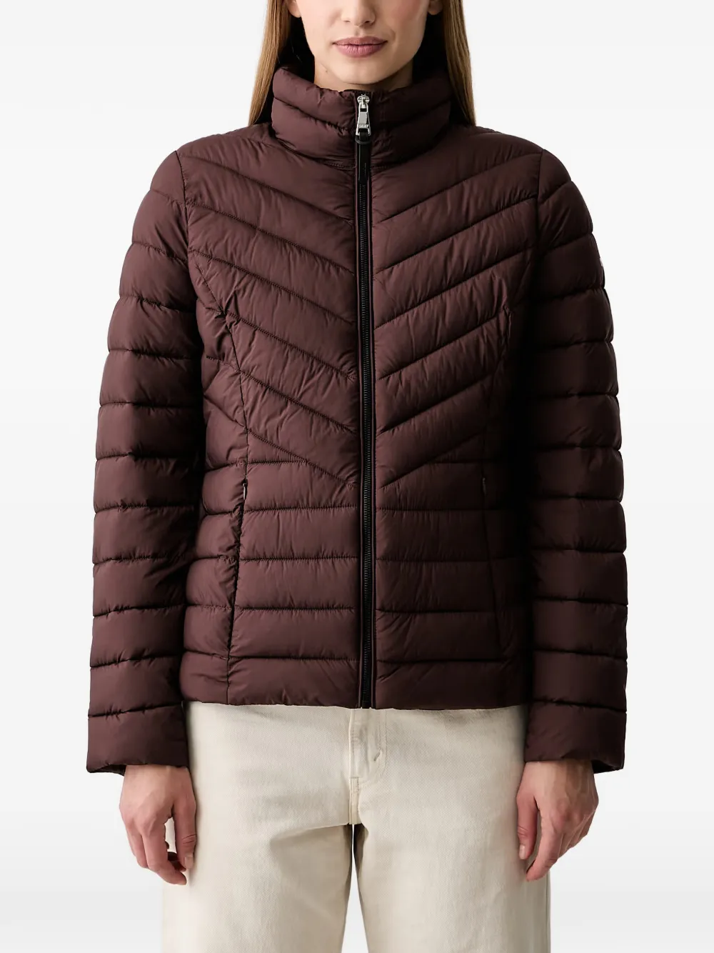 DKNY quilted high-neck jacket - Brown