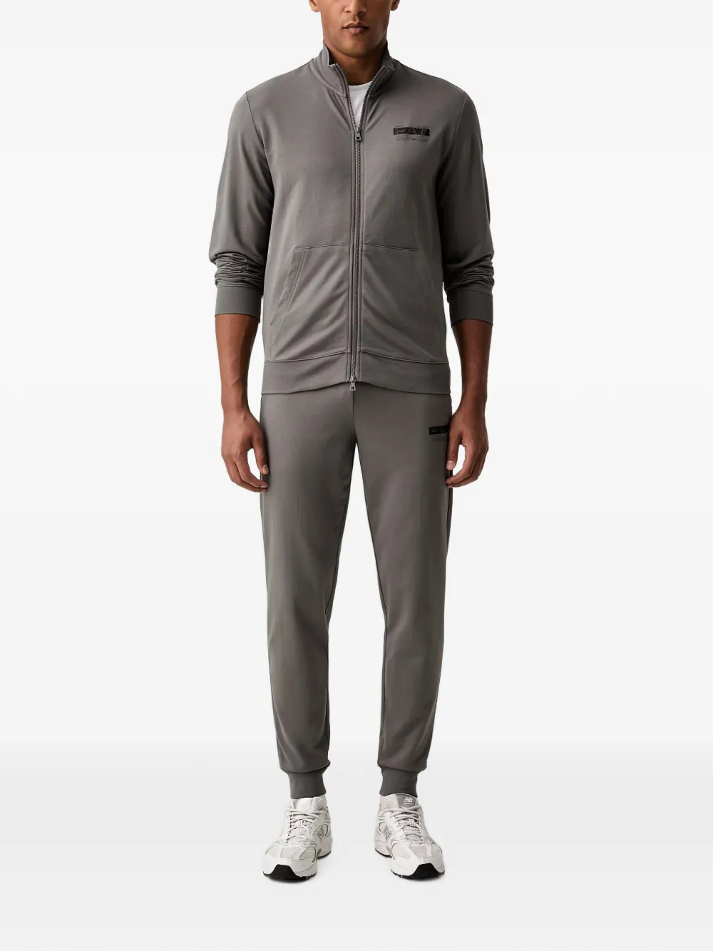 Ea7 Emporio Armani logo-print zip-up sweater Grijs