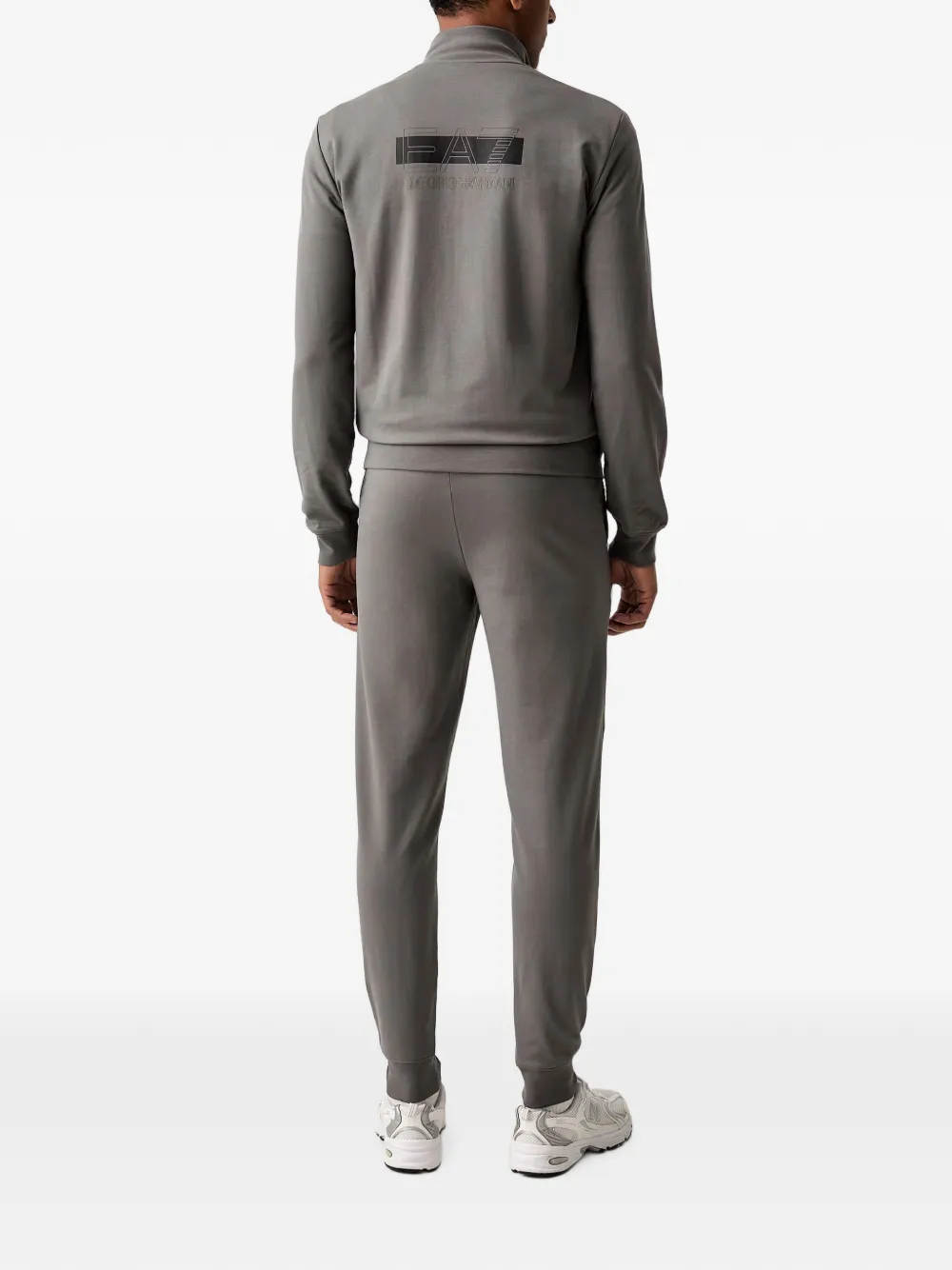 Ea7 Emporio Armani logo-print zip-up sweater Grijs