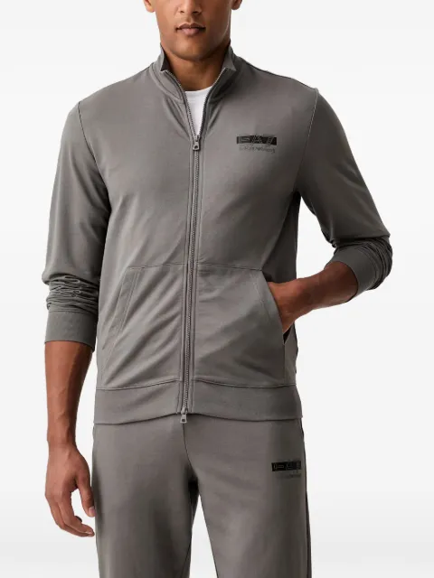 Ea7 Emporio Armani logo-print zip-up sweater