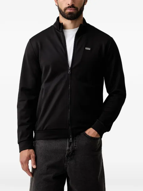 Ea7 Emporio Armani logo-plaque zip-up sweater
