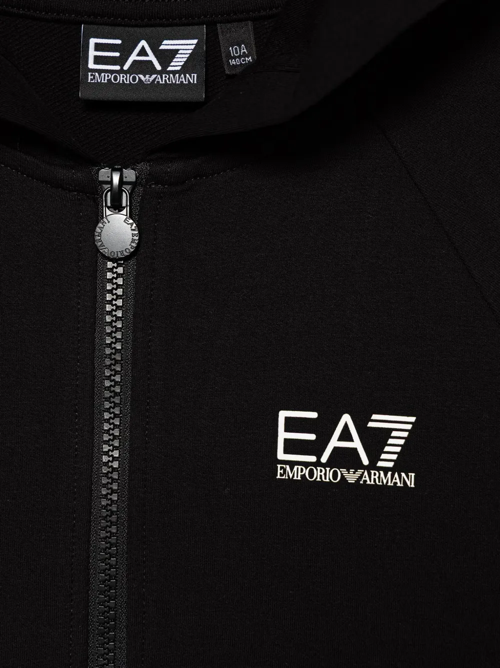 Ea7 Emporio Armani Hoodie met logoprint en rits Zwart