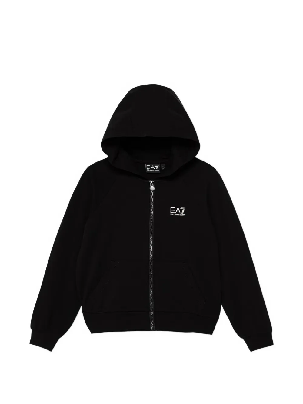 Ea7 Emporio Armani logo-print zip-up hoodie - Nero