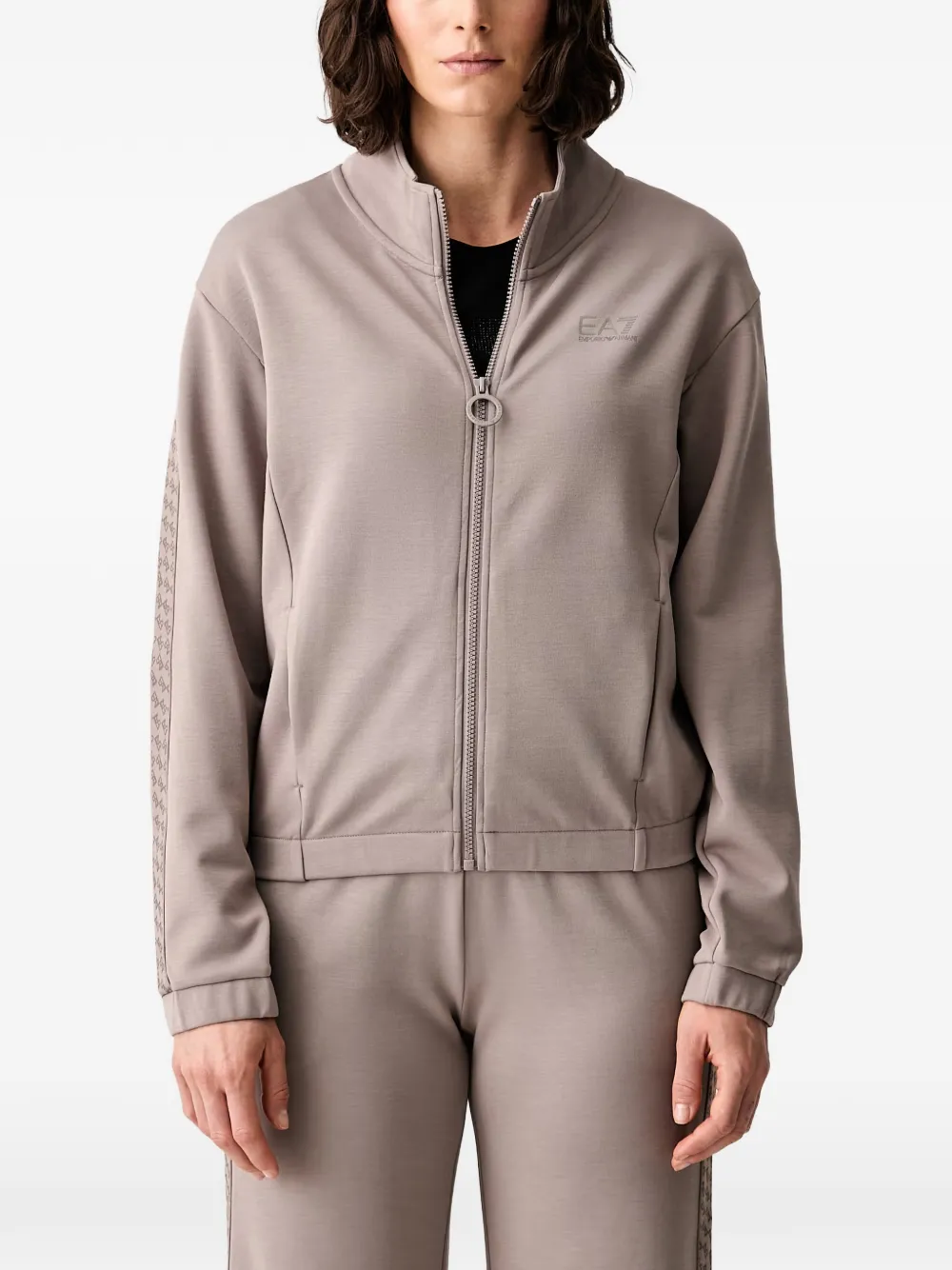 Ea7 Emporio Armani logo-print zip-up jacket - Grigio