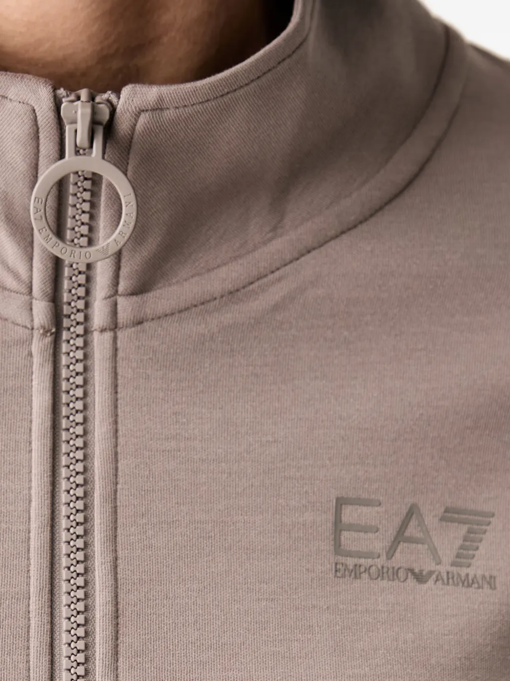 Ea7 Emporio Armani logo-print zip-up jacket Grijs