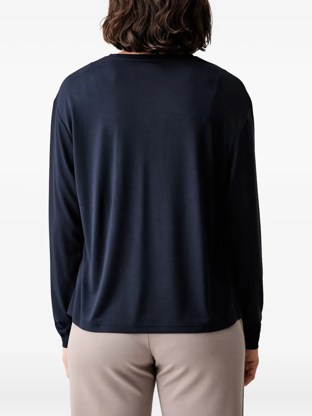 Ea7 Emporio Armani logo-plaque long-sleeve T-shirt Blauw