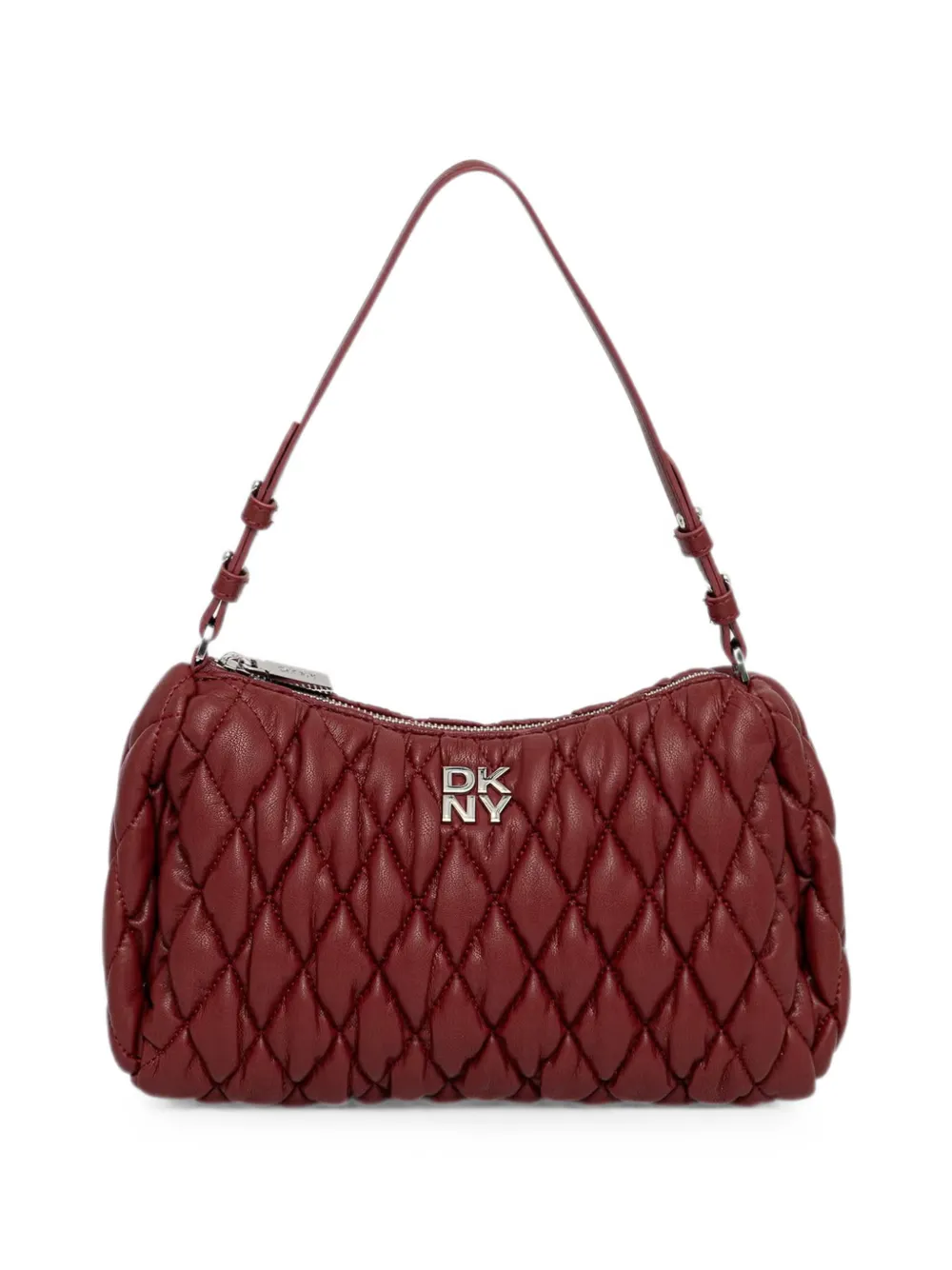 DKNY quilted logo-plaque shoulder bag - Rosso