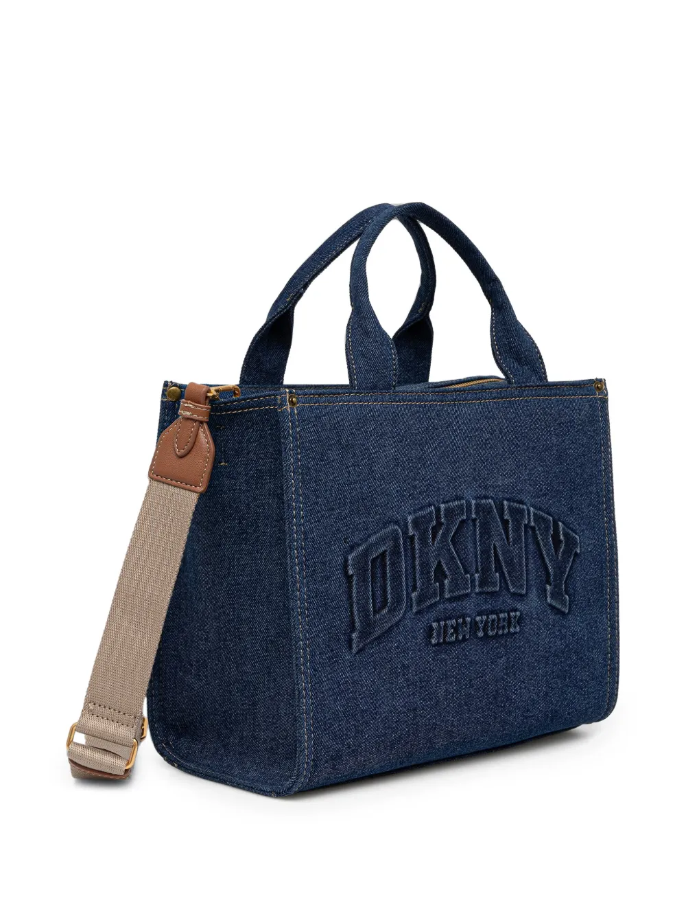DKNY Shopper met logo-reliëf Blauw
