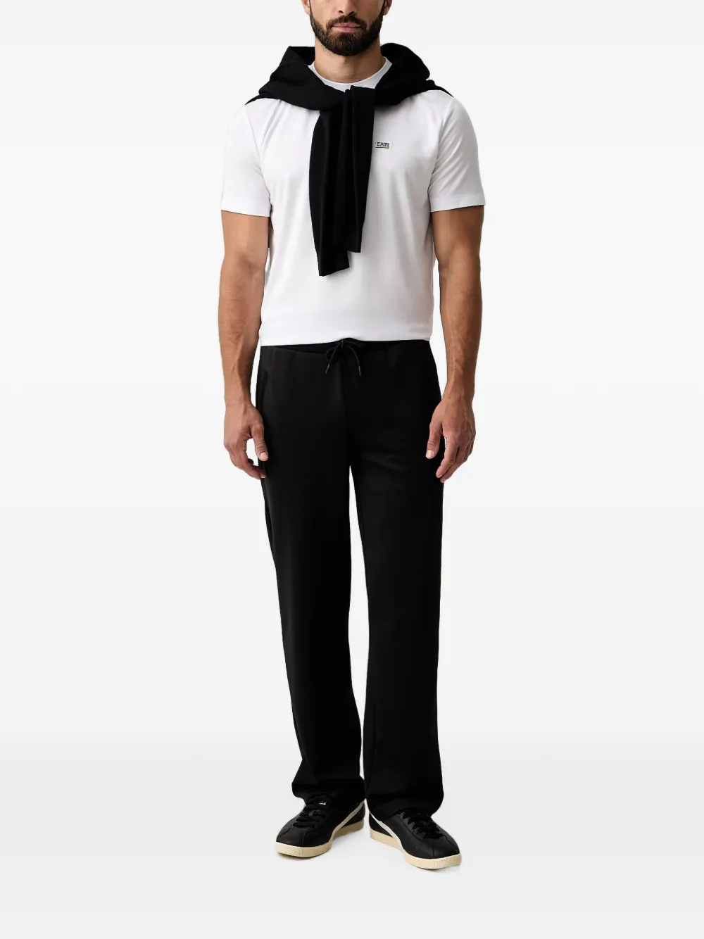 Ea7 Emporio Armani logo-plaque track pants Zwart