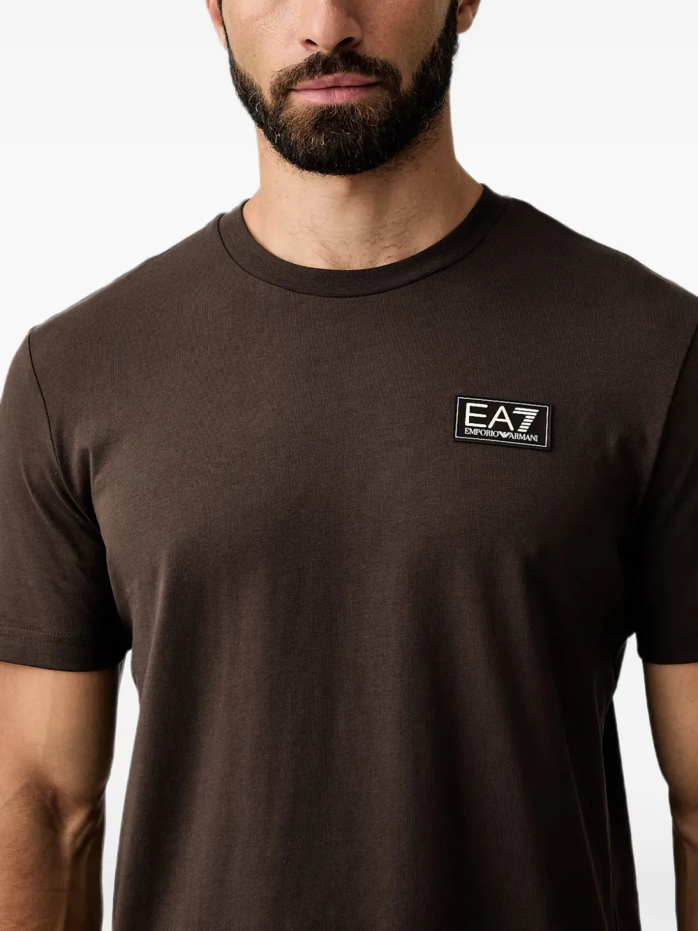 Ea7 Emporio Armani T-shirt met logopatch Bruin