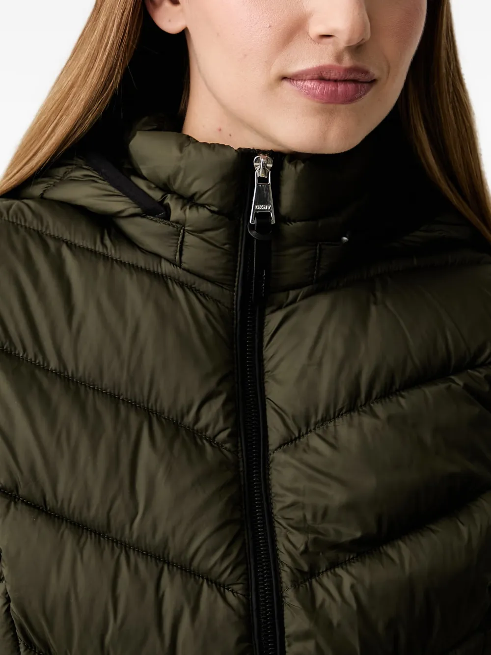 DKNY quilted hooded gilet Groen