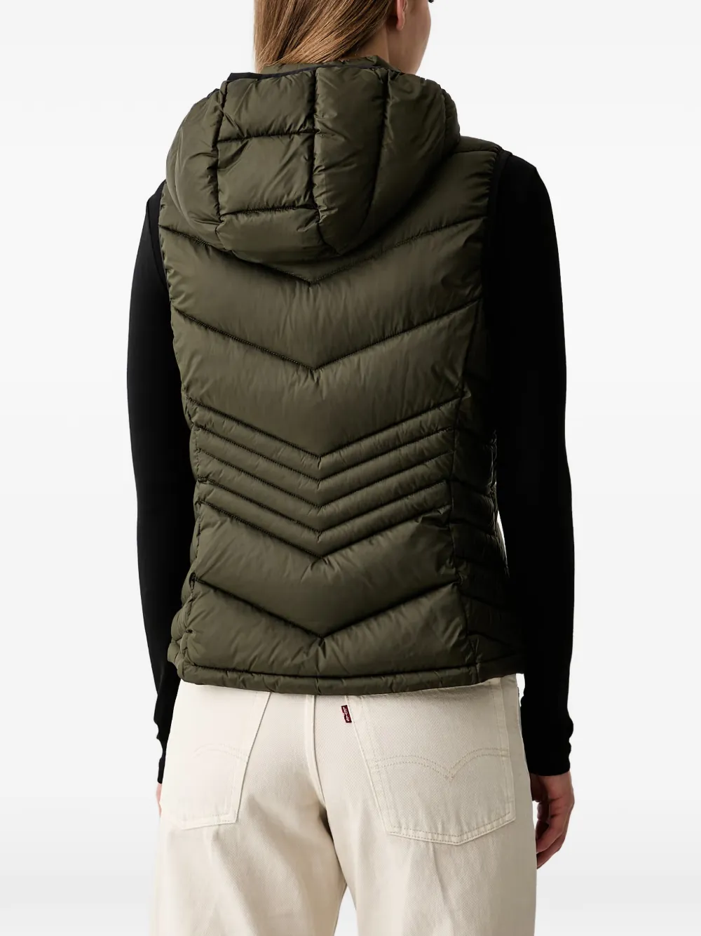 DKNY quilted hooded gilet Groen
