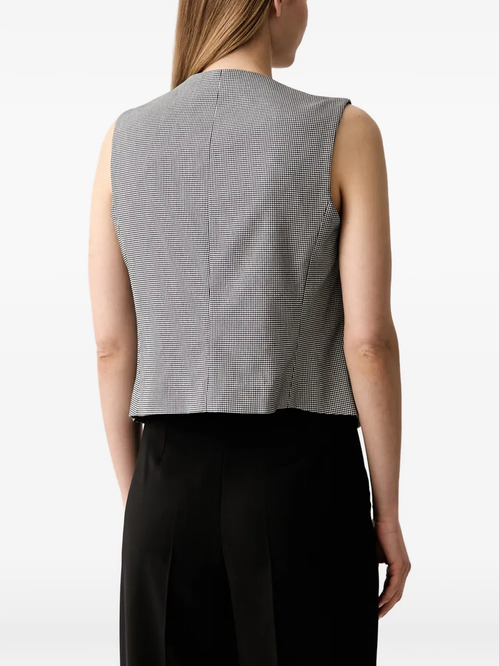 DKNY Top met pied-de-poule print Zwart