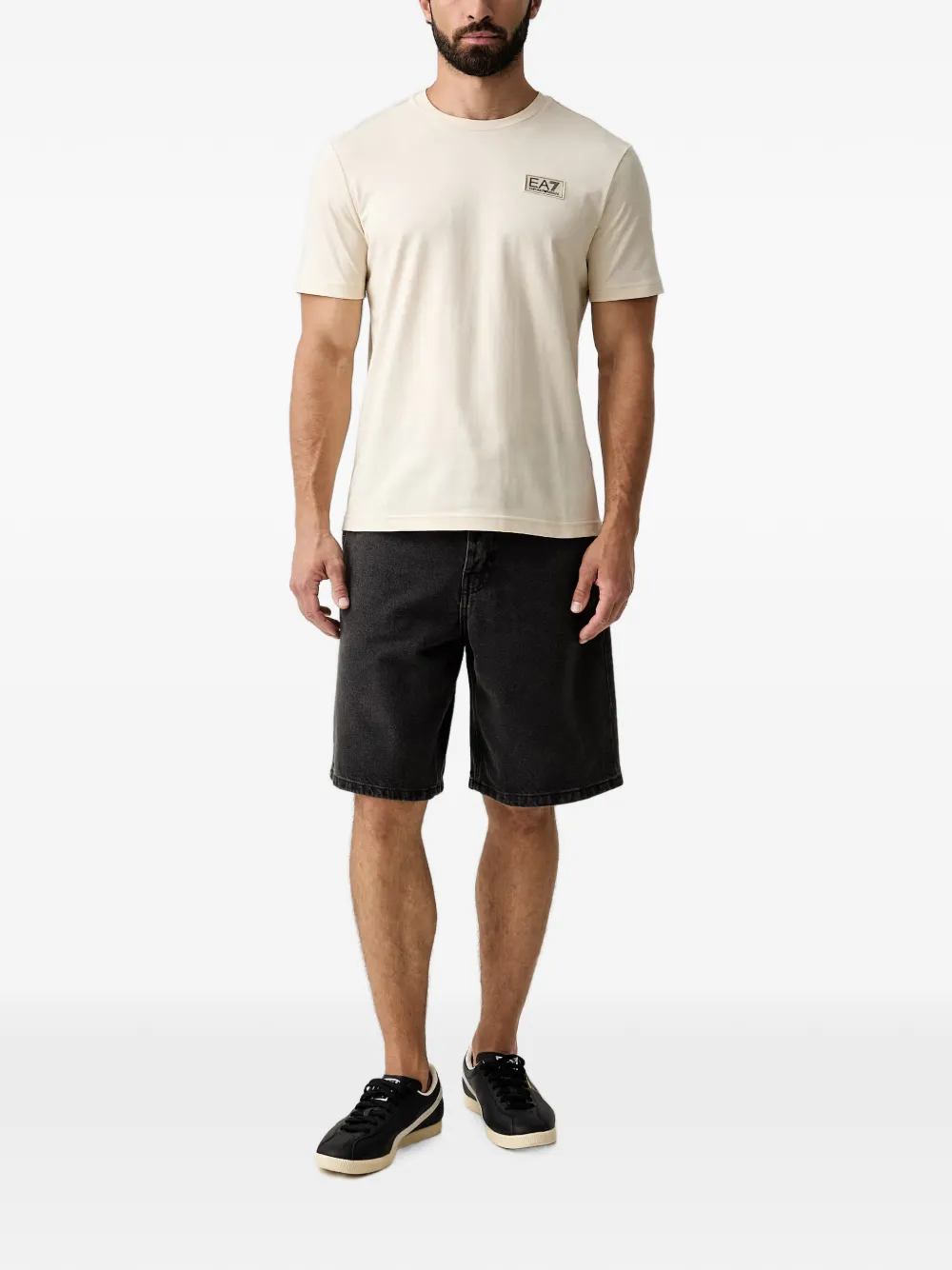 Ea7 Emporio Armani T-shirt met logopatch Wit
