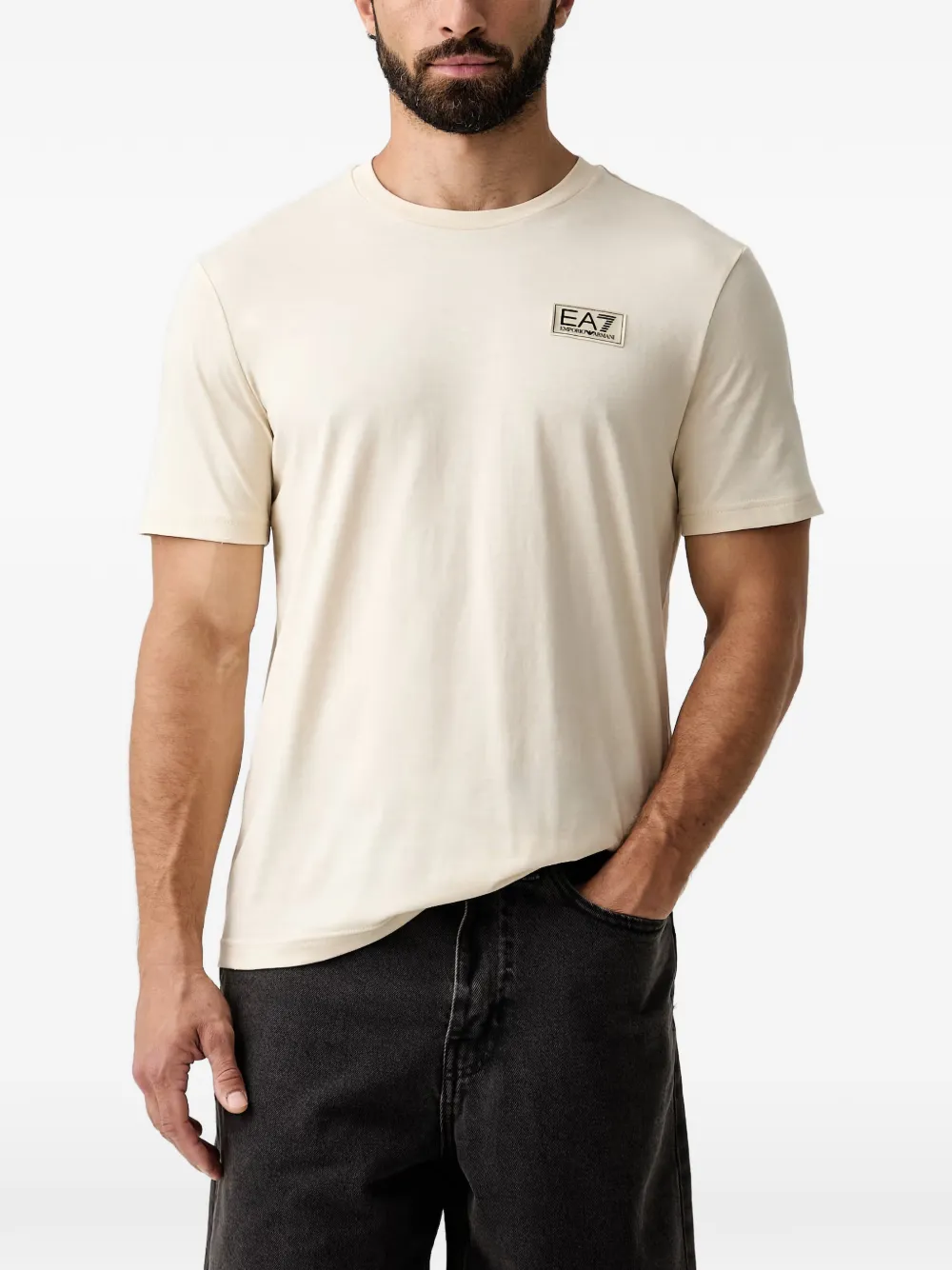 Ea7 Emporio Armani logo-patch T-shirt - Bianco
