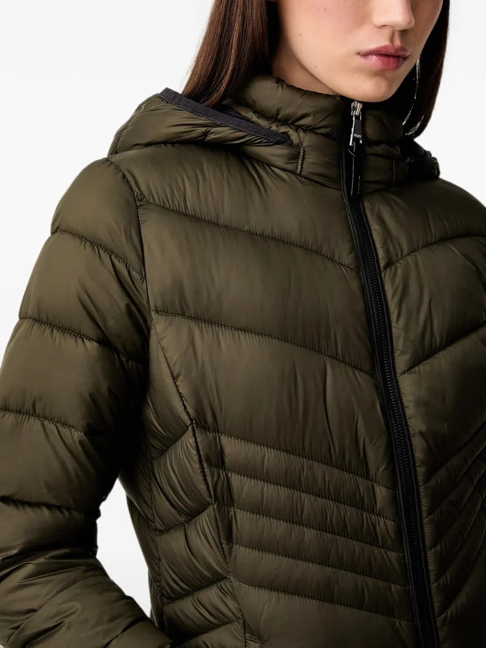 DKNY hooded quilted jacket Groen