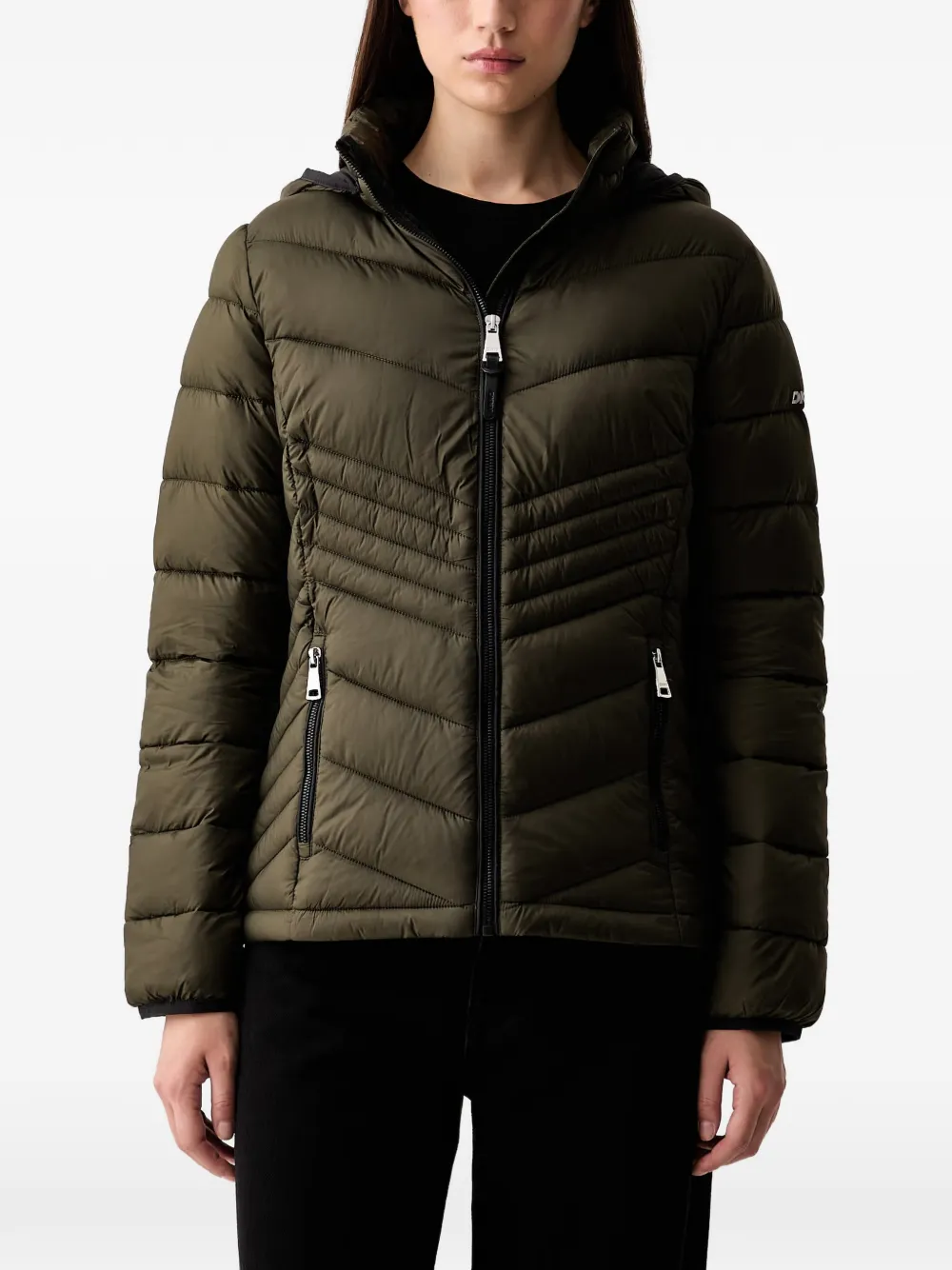 DKNY hooded quilted jacket - Verde