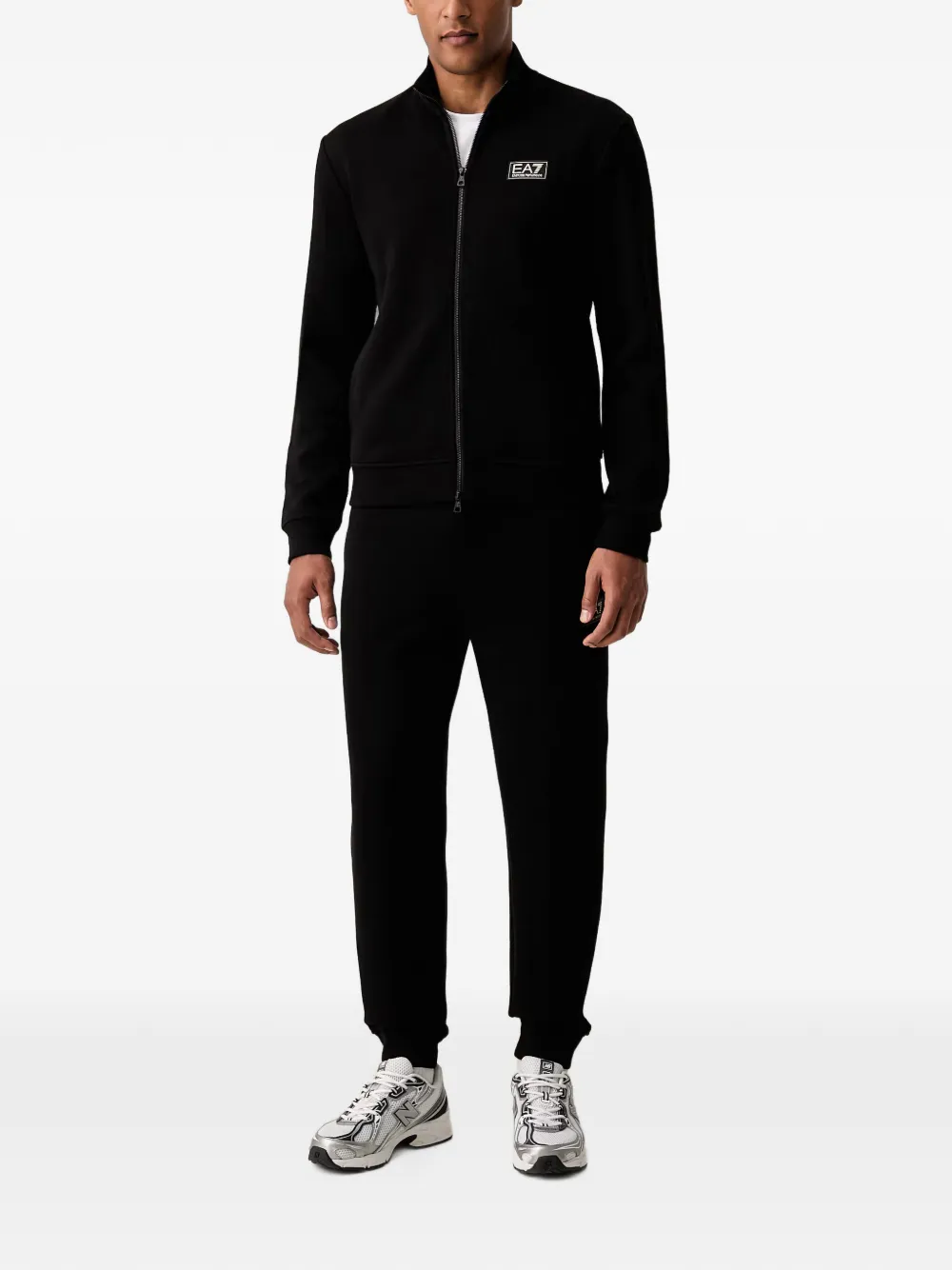 Ea7 Emporio Armani Trainingspak met logopatch Zwart