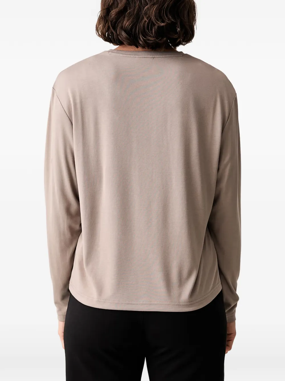 Ea7 Emporio Armani T-shirt met logoplakkaat en lange mouwen Bruin