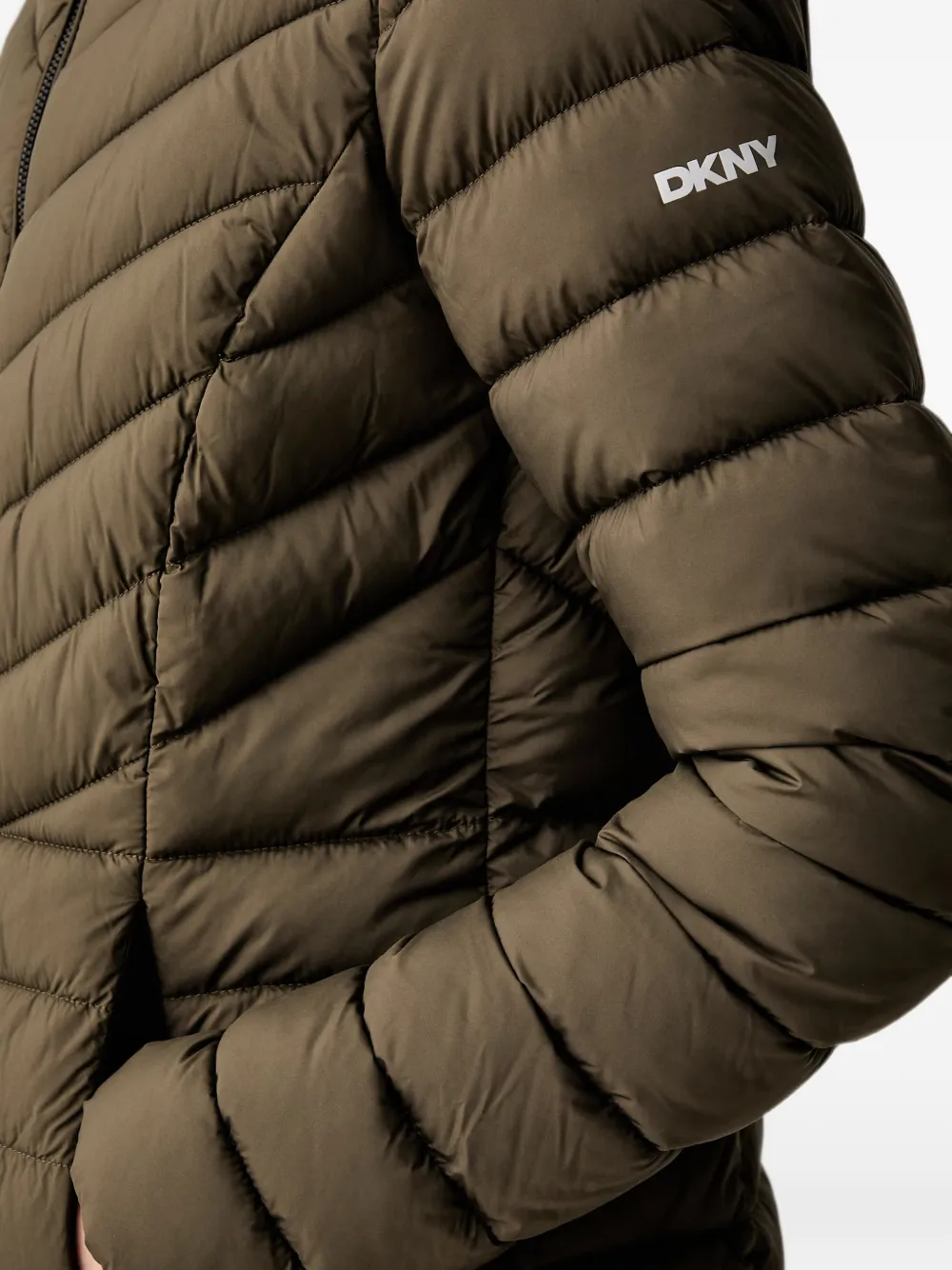 DKNY Gewatteerd donsjack Groen