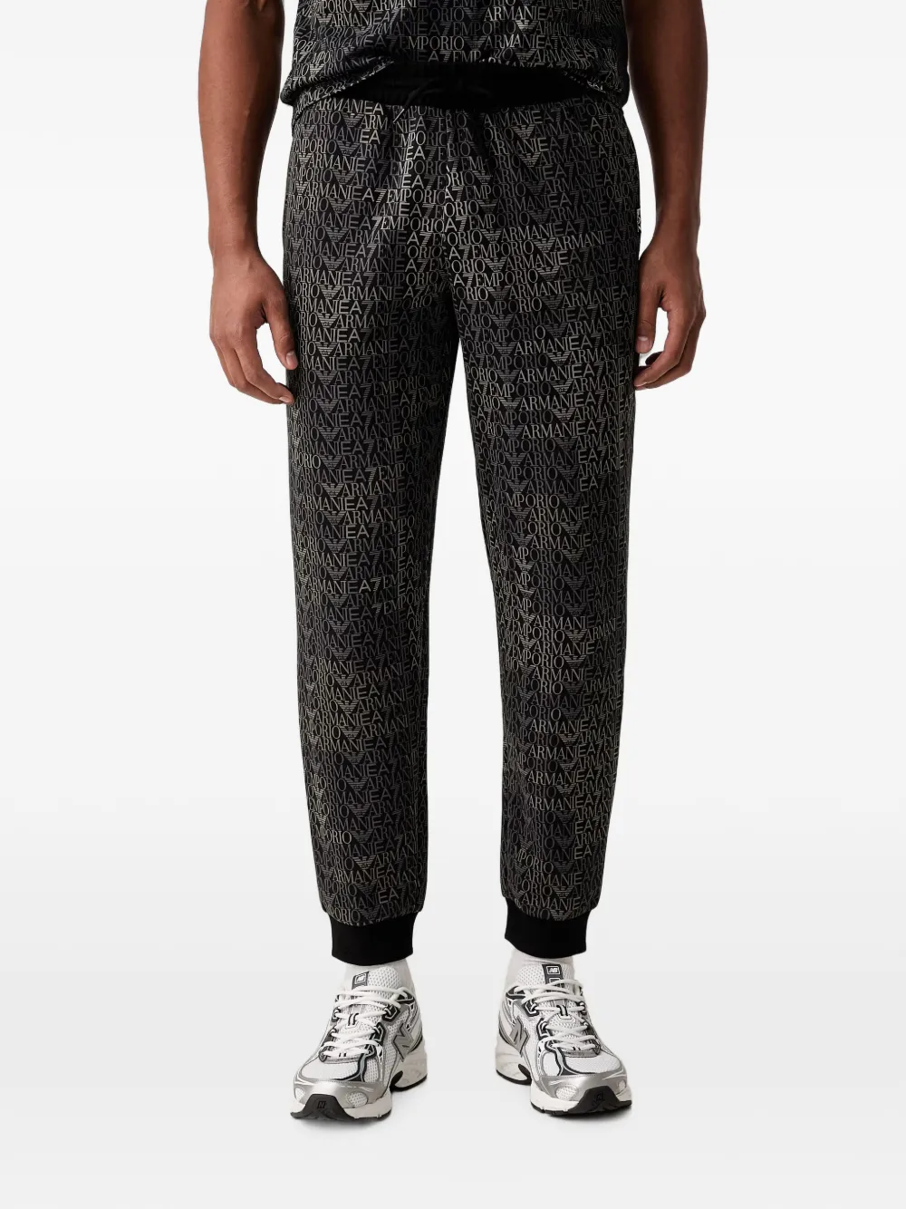 Ea7 Emporio Armani logo-print track pants - Schwarz