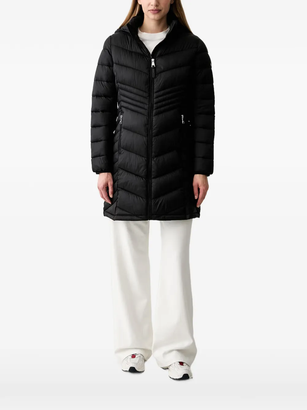 DKNY quilted hooded jacket - Nero