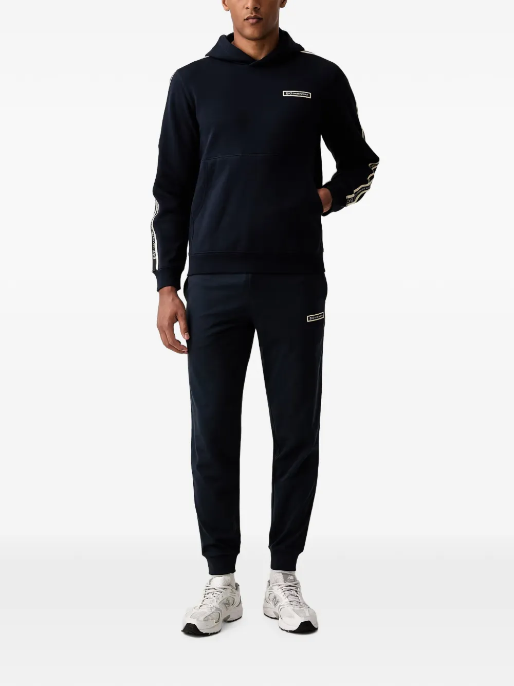 Ea7 Emporio Armani Hoodie met logoband Blauw