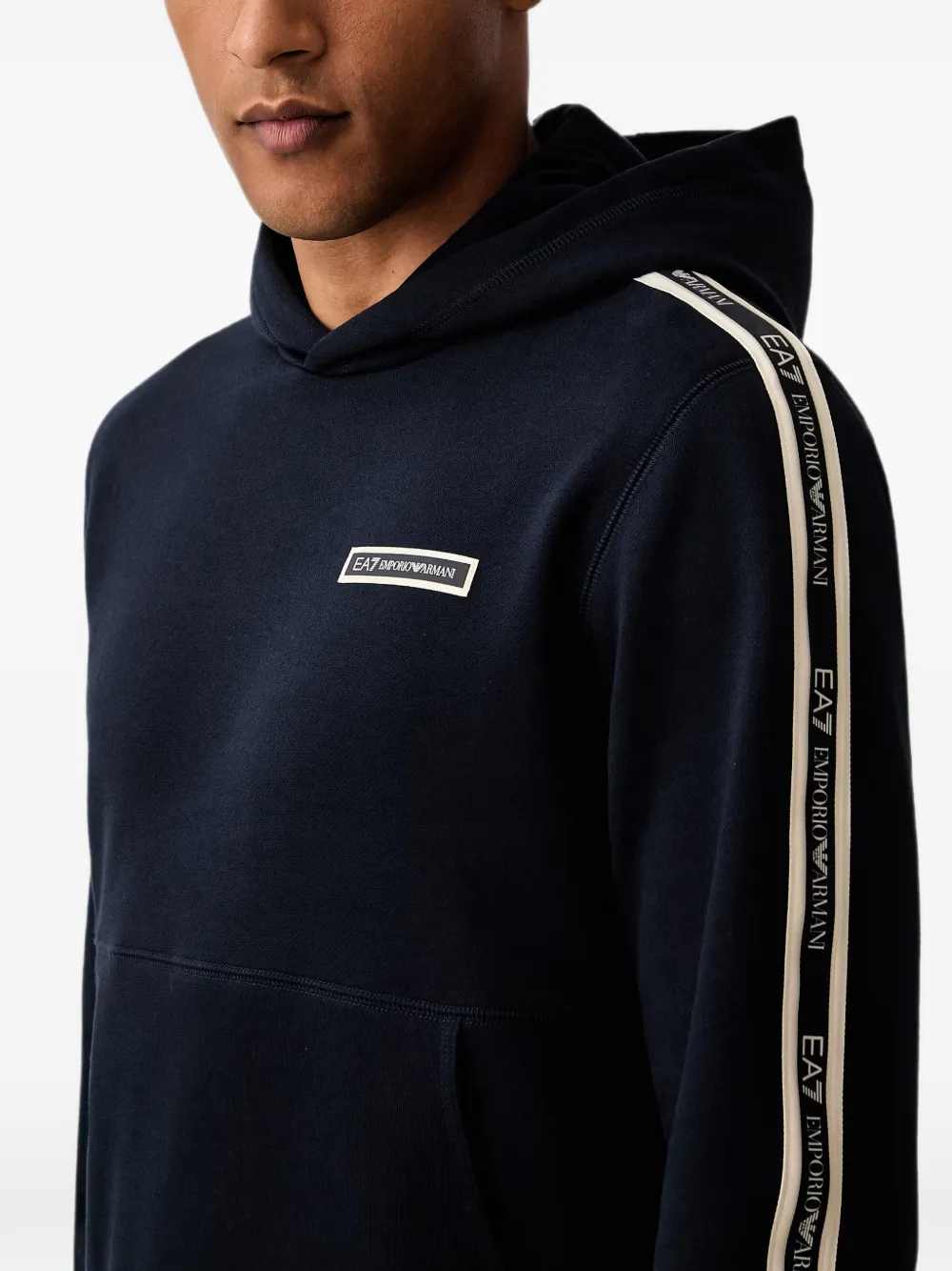 Ea7 Emporio Armani Hoodie met logoband Blauw