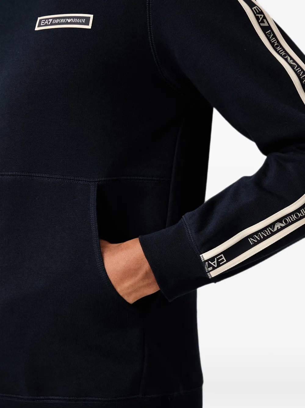 Ea7 Emporio Armani Hoodie met logoband Blauw