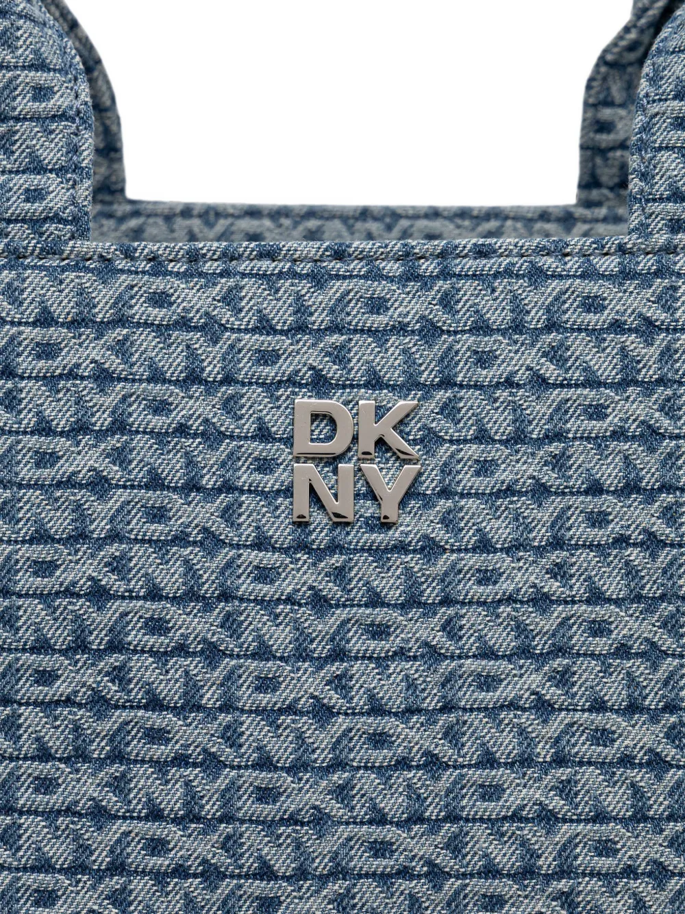DKNY logo-plaque tote bag Blauw
