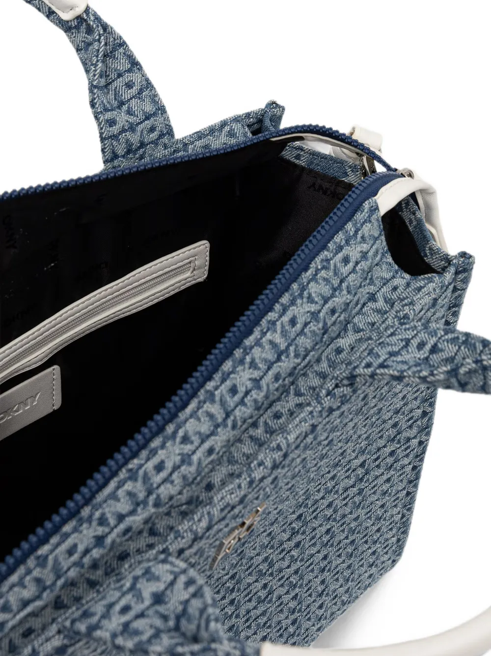 DKNY logo-plaque tote bag Blauw