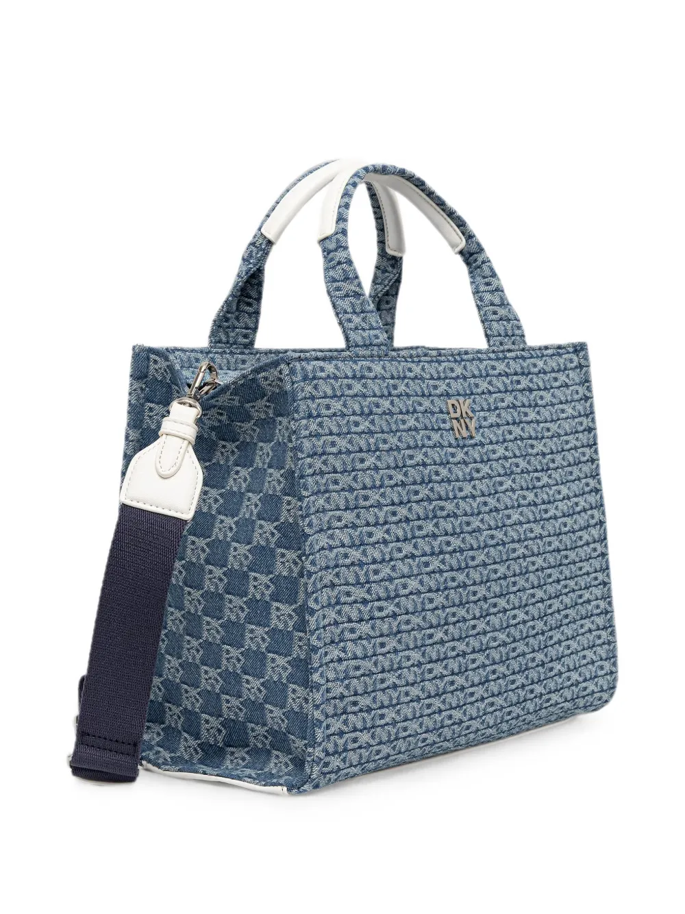 DKNY logo-plaque tote bag Blauw