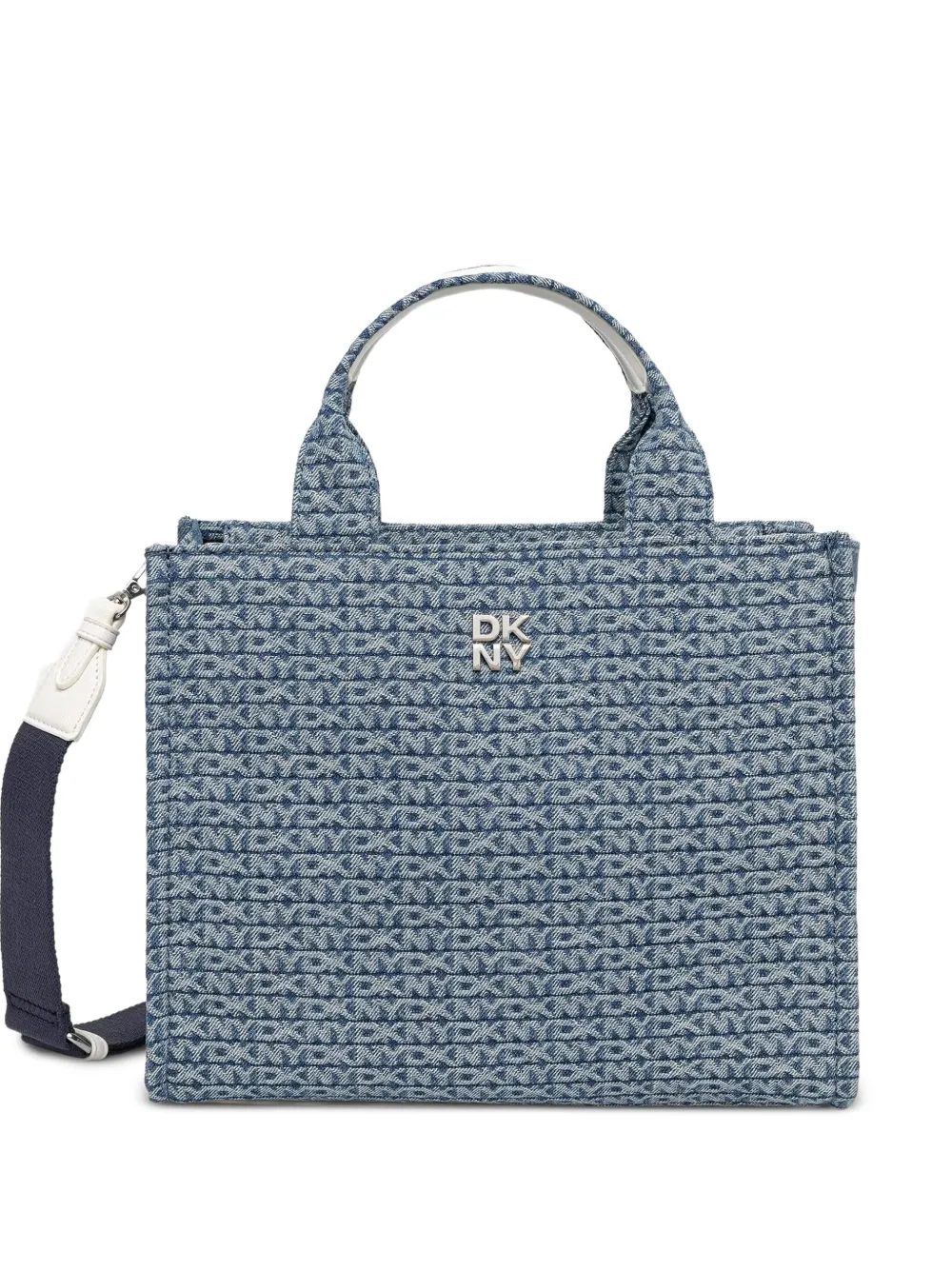 DKNY logo-plaque tote bag - Blu
