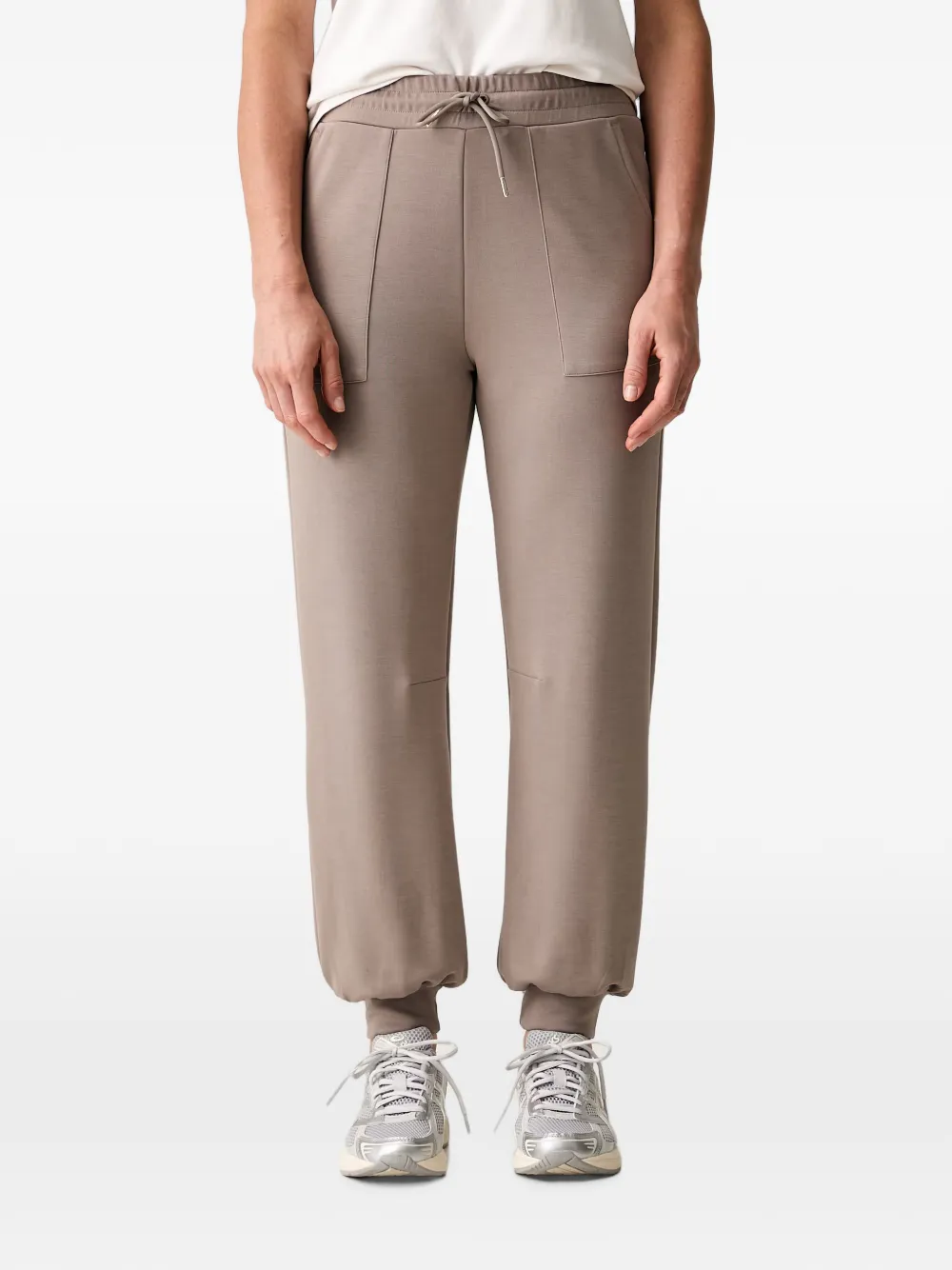 Ea7 Drawstring Elasticated Track Pants In Brown