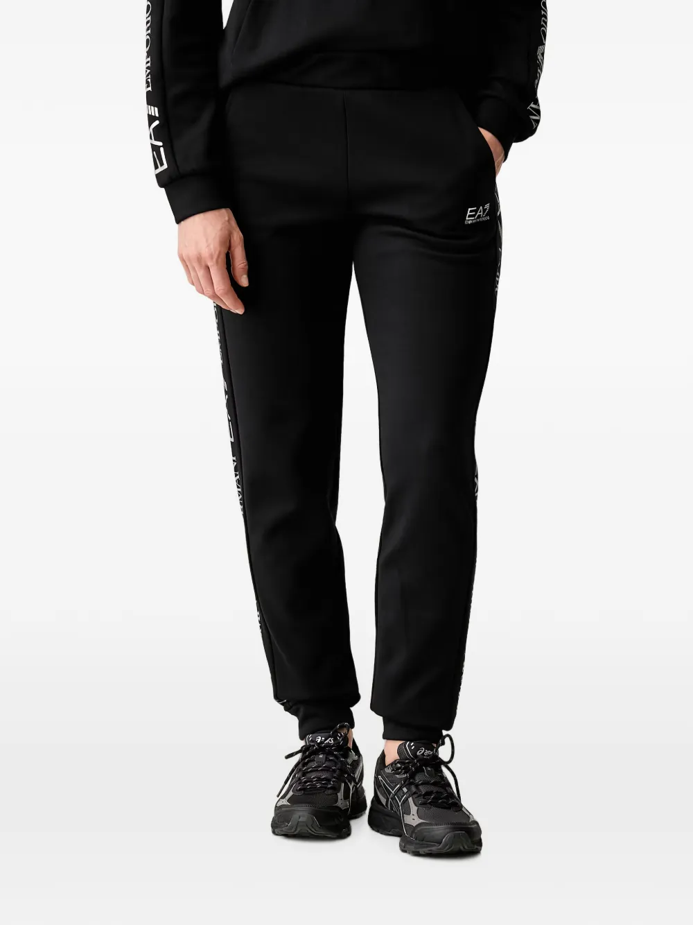 Ea7 Emporio Armani Trainingspak met logoband Zwart
