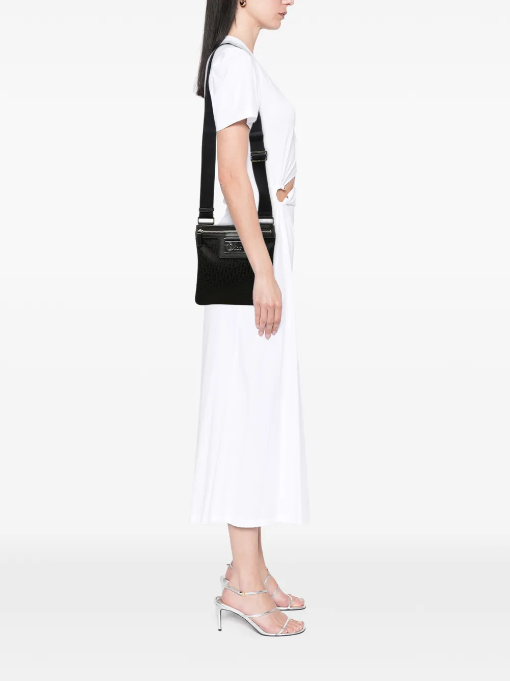Dior Pre-owned 2006 Diorissimo Trotter Canvas Street Chic Crossbody Bag in Black, view 2