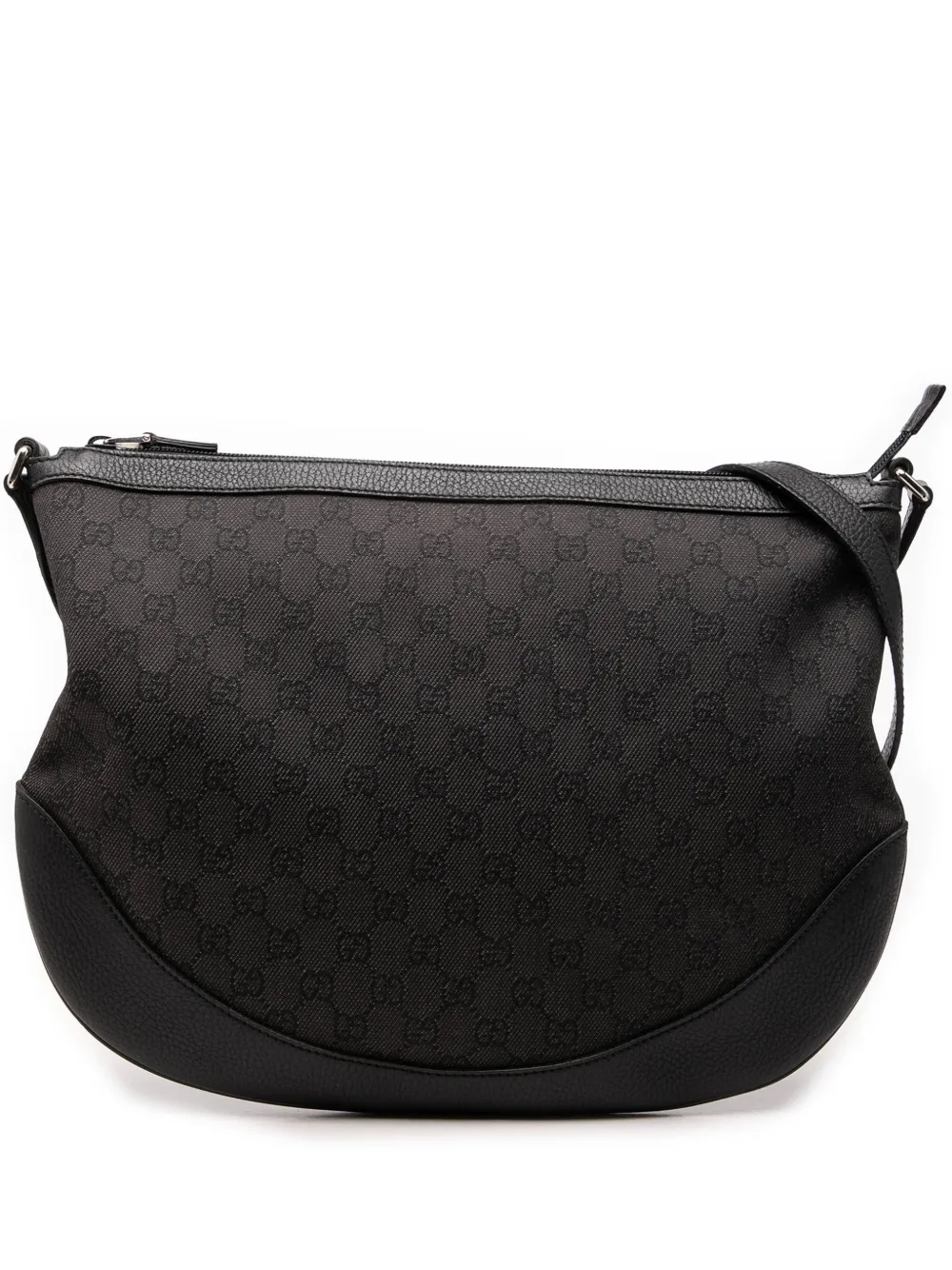 Gucci Pre-Owned 2000-2015 Large GG Denim Half Moon crossbody bag - Nero